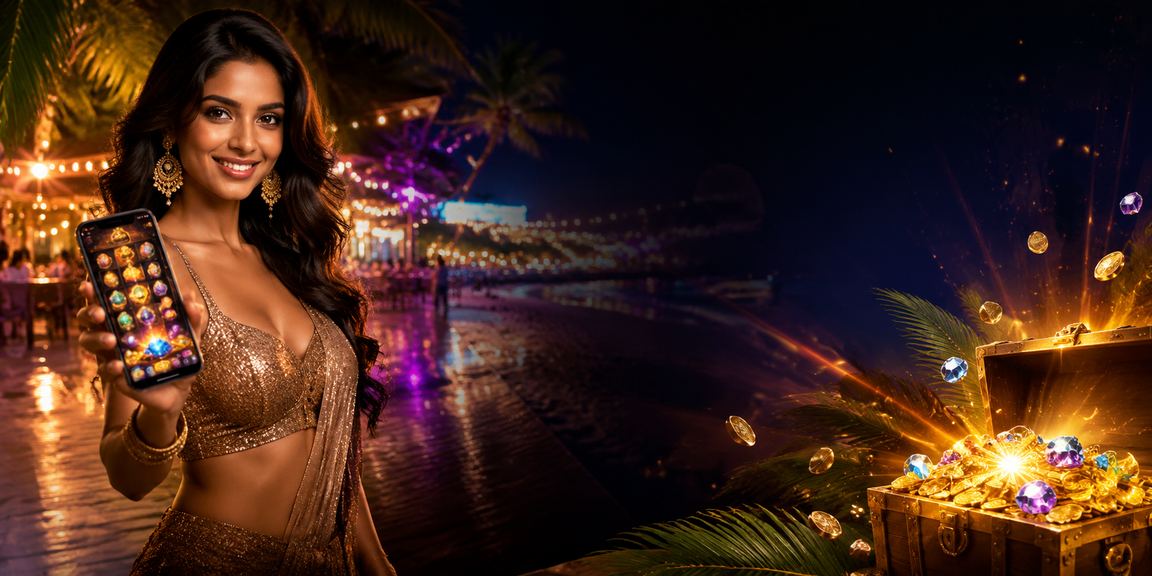 Relaxing casino app view at Goan beach