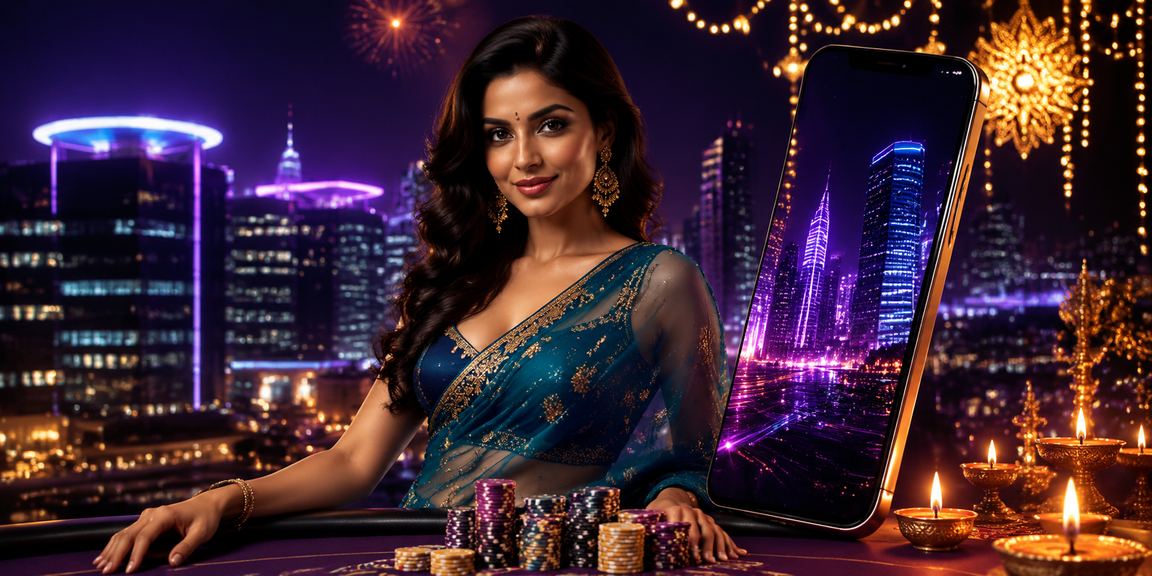Indian woman celebrating cashback bonus on mobile