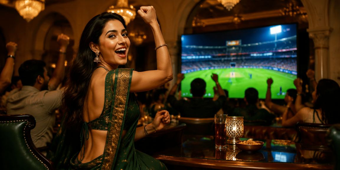 Indian cricket fan interacting with online betting platform
