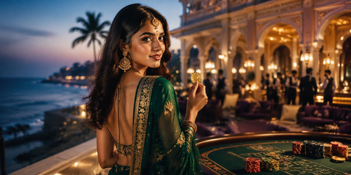 Lottery ticket and player in traditional Indian attire